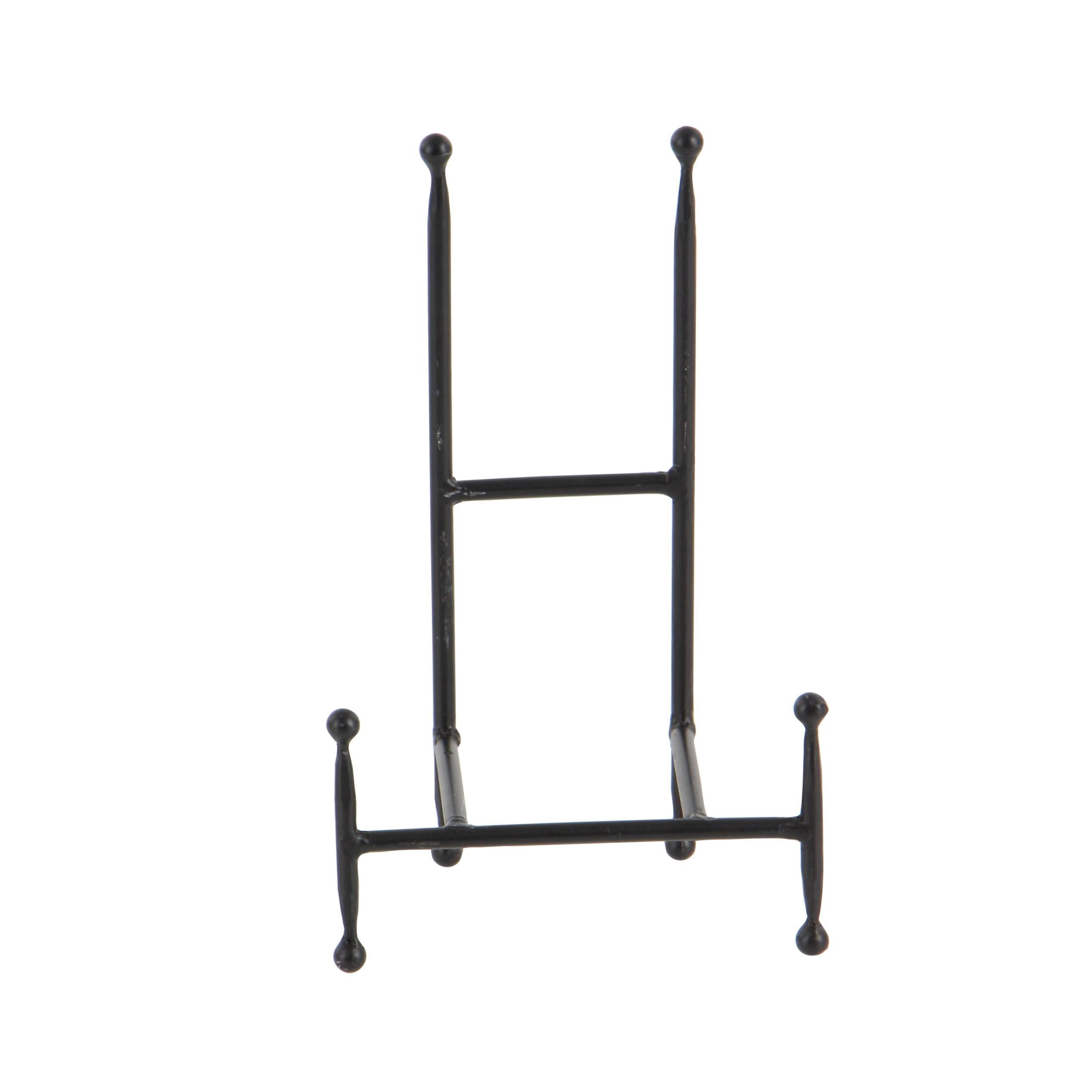 DecMode 14", 12", 10", 9"H Black Metal Tabletop Rectangular Easel with Ball Accents, 4-Pieces