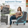 thumbnail image 3 of LAZZO Mid-Century Modern Accent Chair, Comfy Tufted Armchair for Living Room and Office, Gray, 3 of 8