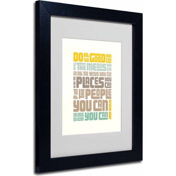 Trademark Fine Art "Do Good II" Canvas Art by Megan Romo, Black Frame