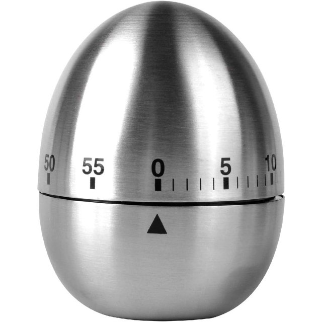 Temporizador de cocina para huevos, alarma giratoria mecánica de acero inoxidable, 60 minutos