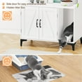 thumbnail image 6 of IdealHouse Cat Litter Box Enclosure with Storage Shelves & Doors, Large Hidden Cat Litter Box Cabinet, Wooden Pet Washroom with Scratching Pad, Modern Litter Box Furniture, White, 6 of 7