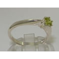 thumbnail image 5 of LBG British Made 9k White Gold Natural Peridot Womens Engagement Ring - 33 size options - Size 10.5, 5 of 7