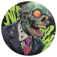 thumbnail image 3 of Psychedelic Zombie Skull Print Round Carpet Circle Rug Outdoor Patio Area Rug Washable Large Area Rugs Hallway Room Decor Fitness Mats, 3 of 8
