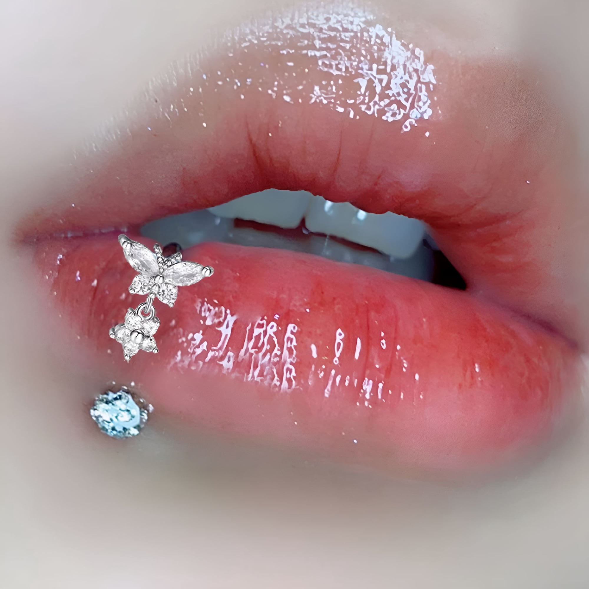 DESIGNICE Stainless Steel Lip Ring Nose Jewelry Butterfly Star Bat Piercings Nose Rings Earrings Heart Vertical Labret Piercing Body Jewelry