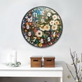 thumbnail image 2 of Yayeee Wall Clock Battery Operated 9.5" Silent Quartz Non-Ticking for Living Room Decor, Floral Garden, 2 of 8