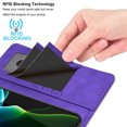 thumbnail image 6 of For iPhone 14 Pro Phone Case, Wallet Case for Women Men with Credit Card Holder and Hand Strap, Flip Leather Magnetic Kickstand Shockproof Rugged Cover with RFID Blocking [Purple], 6 of 9