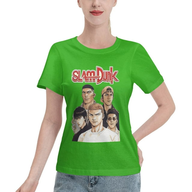 T-Shirt Basique à Manches Courtes pour Femmes Slam Dunk