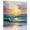 Orange, Teal, White, Yellow, variant on Wall Art Prints, Summer Ocean Waves Framed Canvas Prints for Bedroom Living Room Bathroom Office, Watercolor Cloud Sunset Seagull Gallery Wrap Wall Art Poster for Gifts Home Decor 8"x8"
