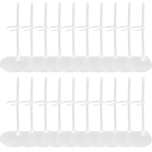 Transparent Doll Stands Set, White Adjustable Doll Holders, 20-Pack Transparent Doll Stands for 11-13 Inch Figures, Adjustable Waist Clip for Display, by Goohae