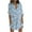 Blue A, variant on Linen Shirt Dress for Women Short Mini Dress 3/4 Sleeve Blouse Dress V Neck Buttons Down Loose Casual Floral Print Mini Dress with Pockets