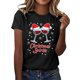 thumbnail image 1 of Gibobby Tops navideños para Mujer Camiseta con gráfico navideño para mujer, divertida y camiseta de para ver películas, cuello redondo, camiseta de manga corta(Negro,G), 1 of 4