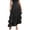 #209-Black, variant on Roncen Women High Waisted Ruffle Maxi Skirt Soft Cotton Long Skirts with Elastic Waistband