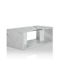 thumbnail image 1 of Bowery Hill Contemporary Glass Insert Coffee Table in Marble White, 1 of 8