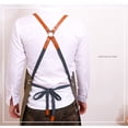 thumbnail image 2 of Delantal de mezclilla de algodón con espalda cruzada y bolsillos para hombres y mujeres, 2 of 2