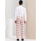 thumbnail image 5 of Pantalones de vestir para hombre, informales, con frente plano, elásticos, de negocios, a cuadros blanco rojo S, 5 of 6
