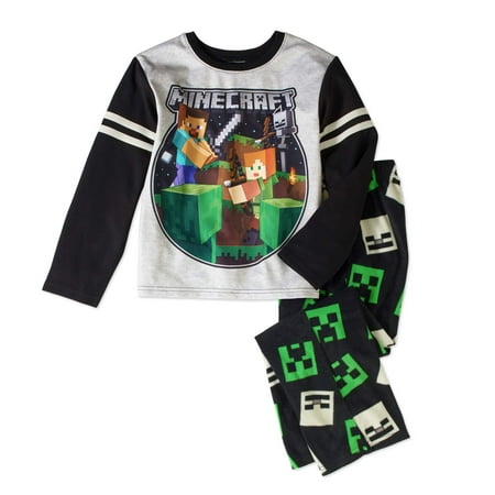 Minecraft Boys' Microfleece Pajama 2pc Sleepwear Set 