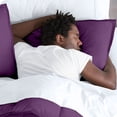 thumbnail image 5 of Bare Home Microfiber Duvet Cover & Sham Set, King, Plum, 3-Pieces, 5 of 7