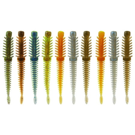 Zhuitw 10Pcs Soft Worm Lure Fishing Worm Swimbaits 7.5/8.5cm Floating Worm Lure Reverse Thread Design Pin Tail Lures for Freshwater Saltwater