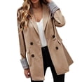 thumbnail image 1 of Gibobby Blazer de mujer elegante Chaquetas blazer para mujer de negocios casual de moda color sólido manga larga estilo solapa chamarra pequeña(Caqui,CH), 1 of 5