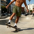 thumbnail image 6 of Men's Athletic Shorts Baggy Sweat Shorts Cotton Fleece Workout Gym Lounge Shorts with Pockets, M, 6 of 8