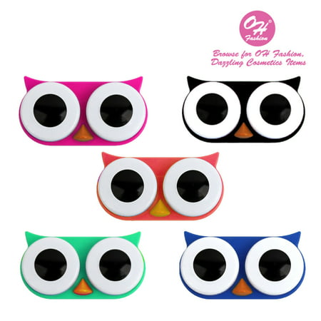 OH Fashion Contact Lens Case Owl style, Red travel case , 1 pc, eyecare , contact lens , contact storage