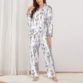 thumbnail image 2 of Bingfone Ensemble de Pyjama pour Femmes à Imprimé de Fleurs Lavande, Ensemble de Détente à Manches Longues - XX-Grand, 2 of 7