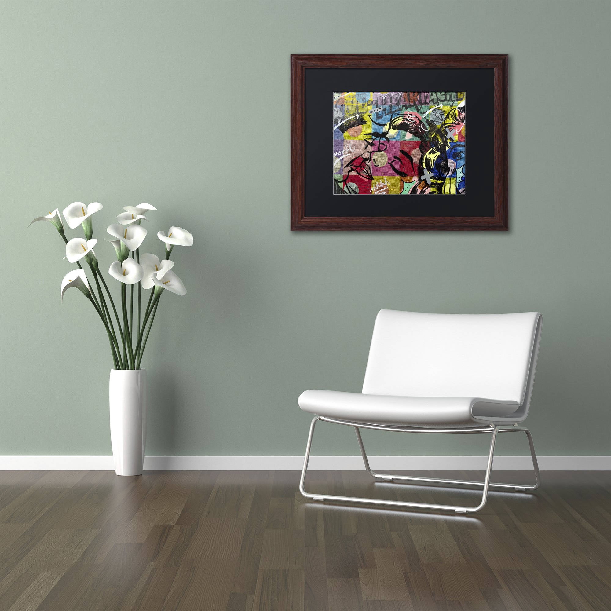 Trademark Fine Art "Fearless Heartache" Canvas Art by Dan Monteavaro Black Matte, Wood Frame