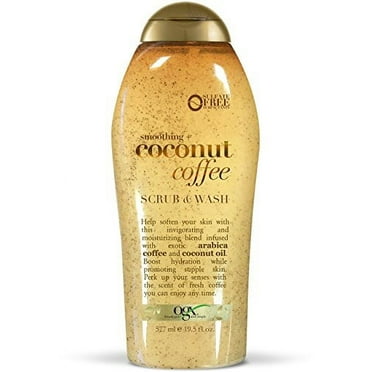 OGX Coffee Scrub and Wash, Coconut 19.5 Fl Oz