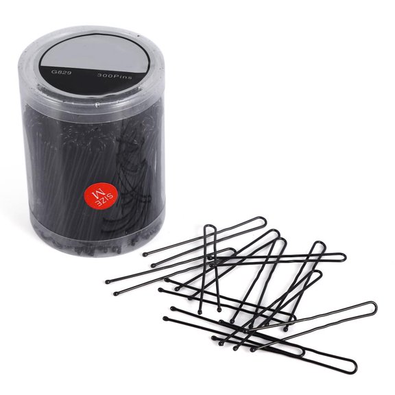 Horquillas en forma de U, Juego de 300 horquillas para el pelo para ni?as y mujeres, Pinzas para el cabello, herramientas de peluquería con caja de almacenamiento, Negro m