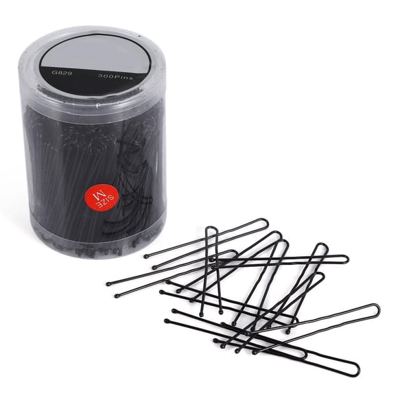 Horquillas en forma de U, Juego de 300 horquillas para el pelo para ni?as y mujeres, Pinzas para el cabello, herramientas de peluquería con caja de almacenamiento, Negro m