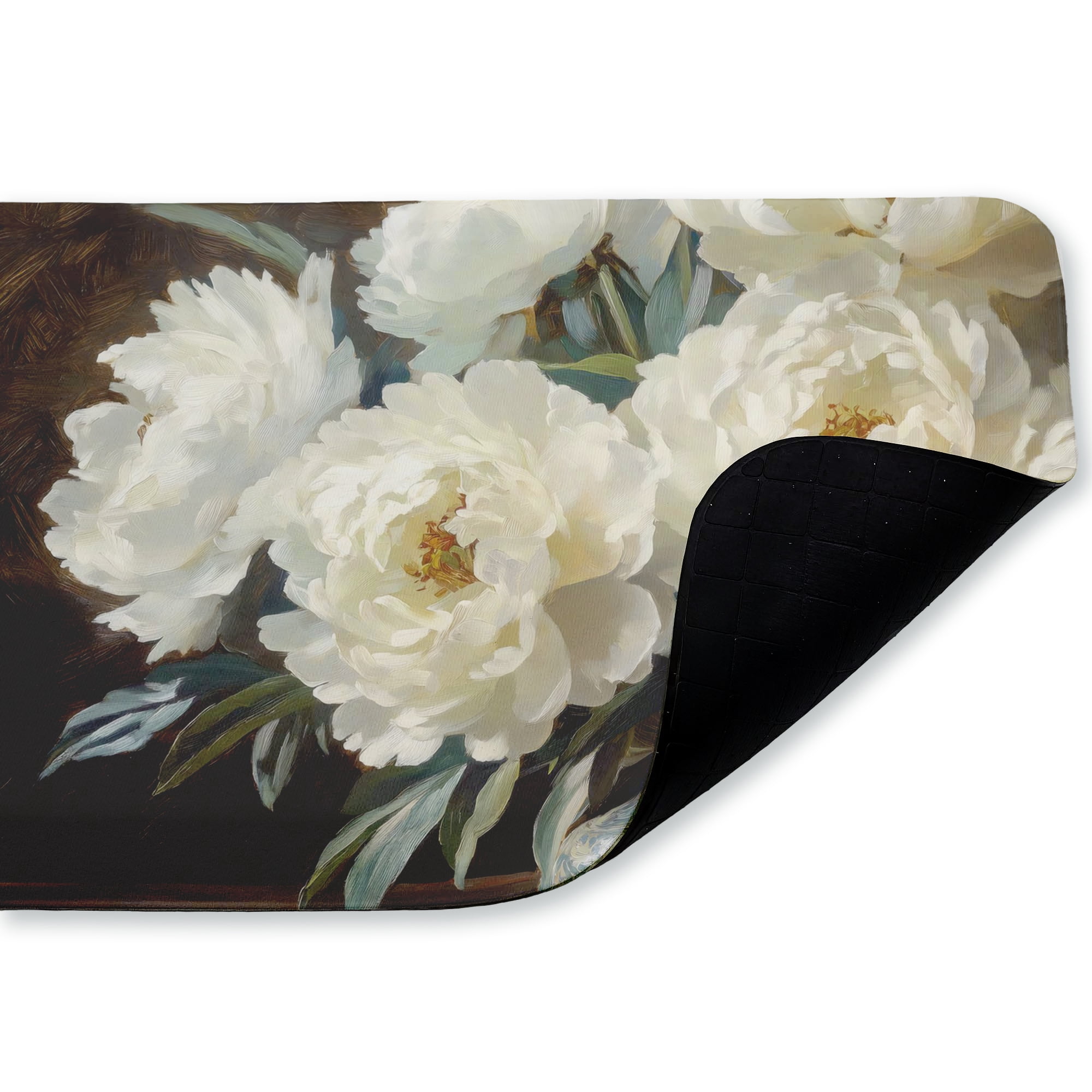 Stupell Industries Large Moody Floral Vase Printed Anti-Fatigue Floor Mat, design by Petals Prints Design