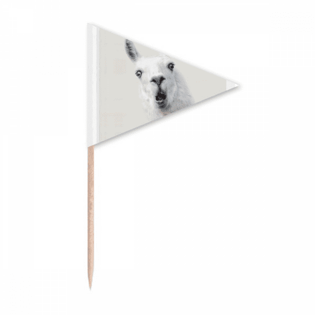 Alpaga Surprise Cure-Dents Bouche Blanche Triangle Toppers de Cupcake Drapeau