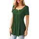 thumbnail image 2 of Camisetas Henley de manga corta para mujer con volantes, túnica informal, color sólido Xemadio CJWUS-4458, 2 of 5
