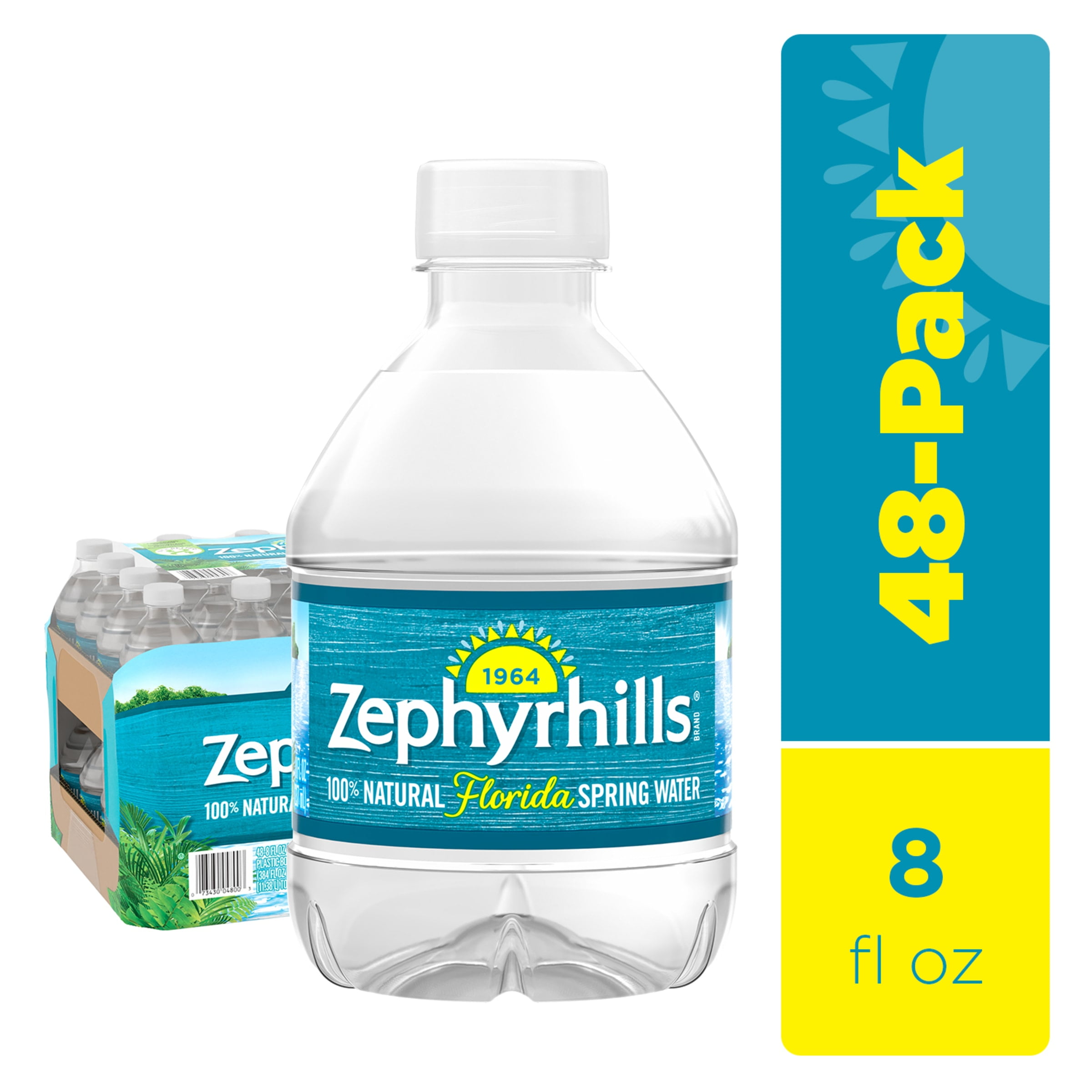 Zephyrhills Brand 100 Natural Spring Water, 8ounce mini plastic