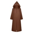 thumbnail image 2 of YanHoo Long Hooded Cloak for Adult Men Medieval Robe Women Cape Halloween Cloak Costume Party Outfit, 2 of 8