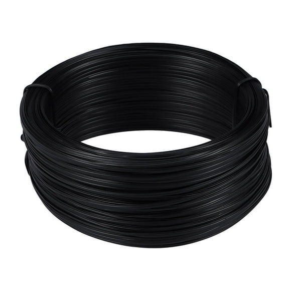 Pegado de PVC de 55 metros Alambre recubierto Alambre de jardín Cable de hierro de encuadernación (Negro)
