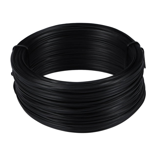 Pegado de PVC de 55 metros Alambre recubierto Alambre de jardín Cable de hierro de encuadernación (Negro)