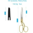 thumbnail image 2 of Professional Fabric Sewing Scissors: Multipurpose Heavy Duty Forged Stainless Steel Sharp Bent Blade Dressmaker Classic Cutting Leather Cloth Tailor Shears for Home - 8 inch Gold, 2 of 13