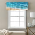 thumbnail image 3 of Ocean Waves Valance Curtain Abstract Gradient Yellow Teal Waves Beach Window Valances Rod Pocket Short Curtains Window Treatments for Kitchen Bedroom Bathroom Laundry 54" x 18", 3 of 9