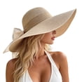 thumbnail image 2 of ATOYSOY Womens Big Bowknot Raffia Hat Large Floppy Foldable Roll up Beach Cap Sun Hat, 2 of 5