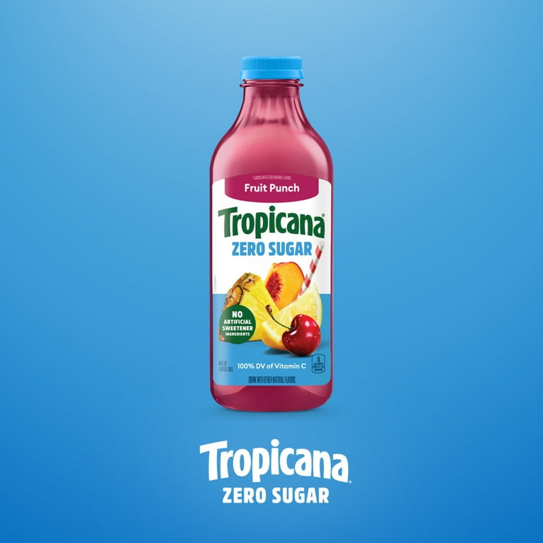 Tropicana Zero Sugar Fruit Punch Juice Drink, 46 fl oz
