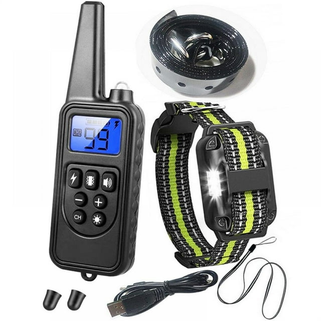 Slopehill Dog Training Collar with Beep, Vibration, Shock and Light Training Modes, Rechargeable Dog Shock Collar with 2600 Feet Remote Range, Waterproof, Adjustable