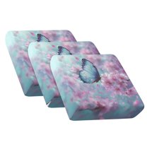 TSOVTHRID Butterfly Cherry Blossom Print Soft Couch Cover for 3 Cushion Sofa Stretch Washable Pet Couch Seat Covers Non Slip Cushion Covers for Couches Sofas with Elastic Band