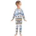 thumbnail image 6 of FORMRS Long Sleeve Top and Pants Pajama Set for Niños 2-Piece Sleepwear, Sizes 18M-8Y, Winter Village, 6 of 6