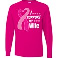 thumbnail image 3 of Inktastic Breast Cancer Awareness I Support My Wife with Pink Ribbon Long Sleeve T-Shirt, 3 of 5