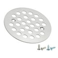 thumbnail image 1 of Juego de desagüe para ducha de 4-1/4", 1 pieza de acero inoxidable 304, tapa redonda con tornillos para baño, jardines y patios, color plateado, 1 of 6