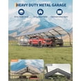 thumbnail image 3 of Metal Carport, Steel Carport 20x40x12 ft Heavy Duty Enclosed Outdoor Shelter - Vertical Roof, All-Weather Protection for Pickup Trucks Boats Tractors Vehicles, 3 of 6