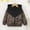 Coffee, variant on Stylish Kids Hooded Print Jacket Windproof Zipper Outerwear for Toddler Girls and Boys Cozy Winter