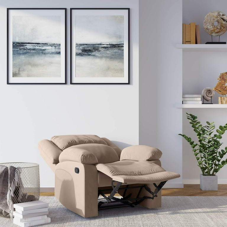 Relax A Lounger Warren Microfiber Manual Recliner Beige