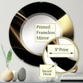 thumbnail image 3 of Designart "Surreal Tides in Gold and Black IV" Fractals Round Wall Mirror - Modern Oval Printed Decorative Oversized Mirror - Multiple Color Options, 3 of 4